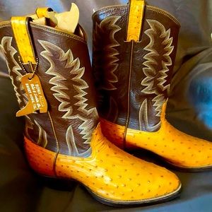 NWT Bona Allen Men’s Ostrich Cowboy Boots